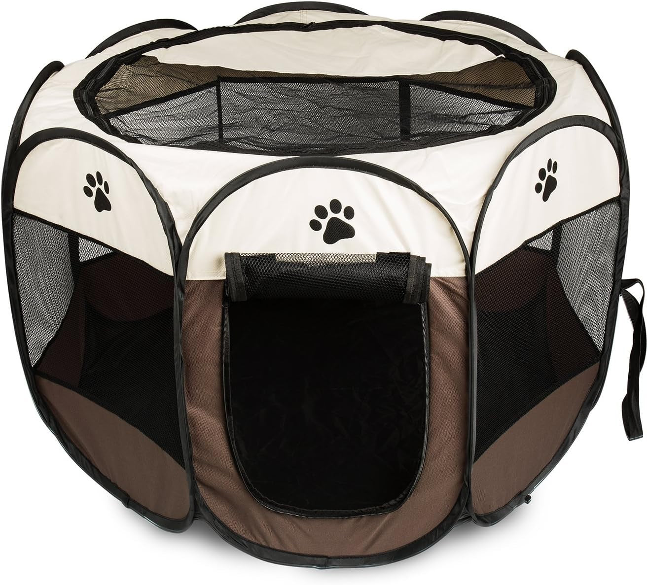 BIGWING Style Foldable Pet Playpen Portable Puppy Dog Cat Cage L Coffee