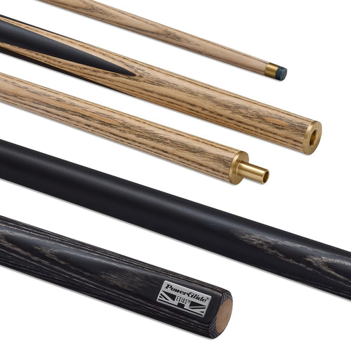 50/50 Joint Ash Snooker Pool Cue 57in 19oz 9.5mm Tip Black