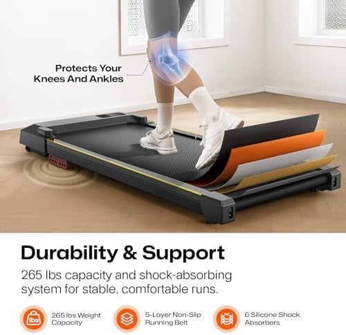 3-in-1 Under-Desk Walking Pad Treadmill 2.5HP Quiet Compact Home Office
