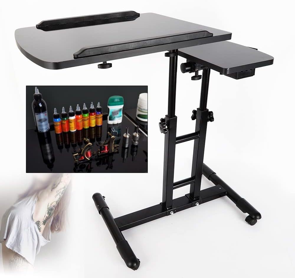 Tattoo Workstation Adjustable 360° Table Rolling Storage Salon Tool Stand