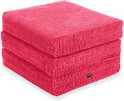Z Bed Chair Futon Mattress Pink Fold Out Single Sofa Bed Footstool Seat