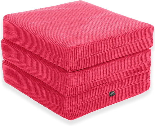 Z Bed Chair Futon Mattress Pink Fold Out Single Sofa Bed Footstool Seat