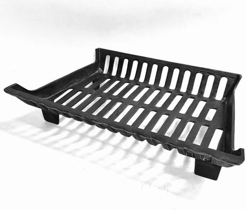 24" Cast Iron Fire Grate Heavy Duty Log Basket for Open Fireplace Heat Boost