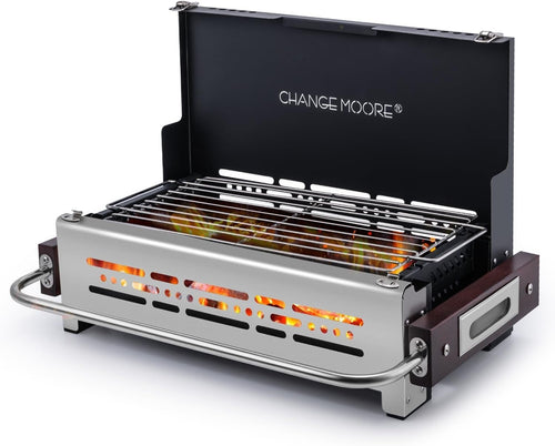 Stainless Steel Portable Charcoal BBQ Grill – Folding Heat-Resistant