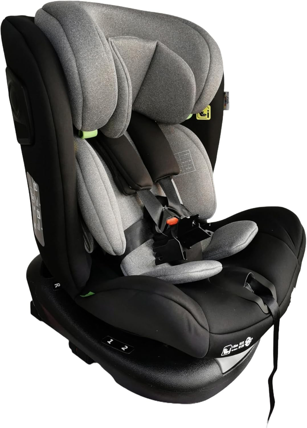 360° Rotating i-Size Car Seat ISOFIX R129 0–36kg Birth to 12 Years Black Grey