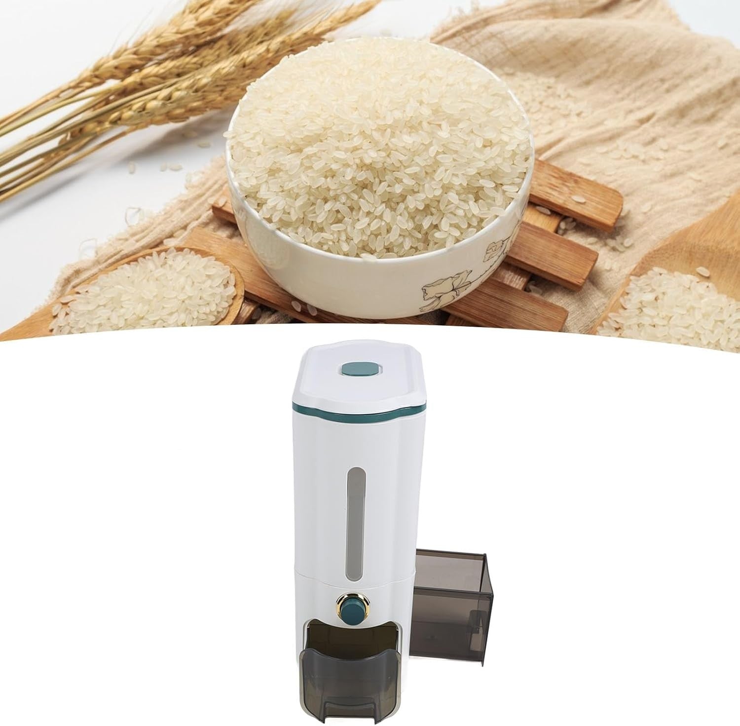 11kg Airtight Rice Dispenser Press Seal Grain Storage Container PP