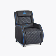 Reclining Gaming Chair Faux Leather Armchair with Footrest Black Blue