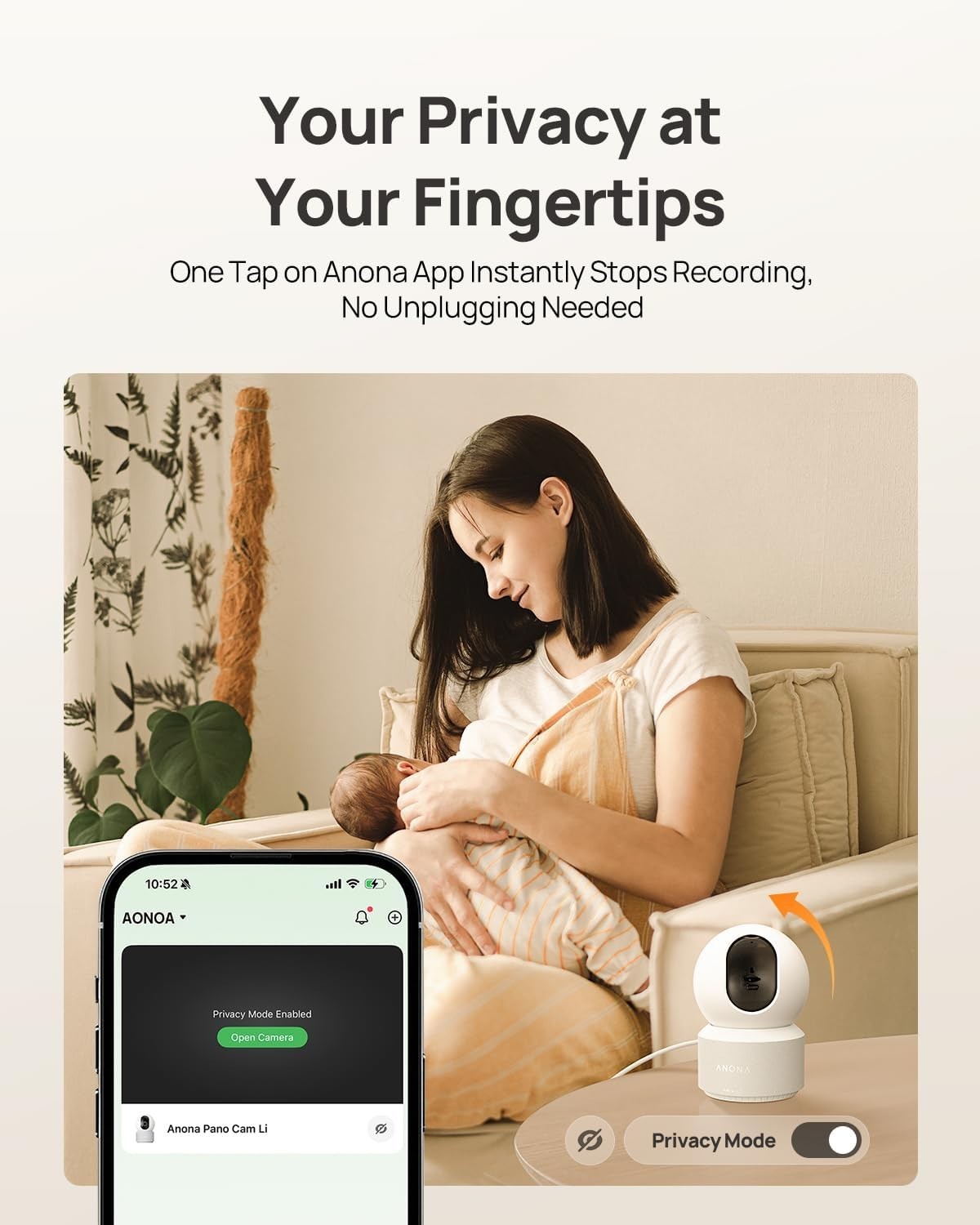 2 Pack 4K Indoor Security Cameras 360° Pet Baby Monitor WiFi 6