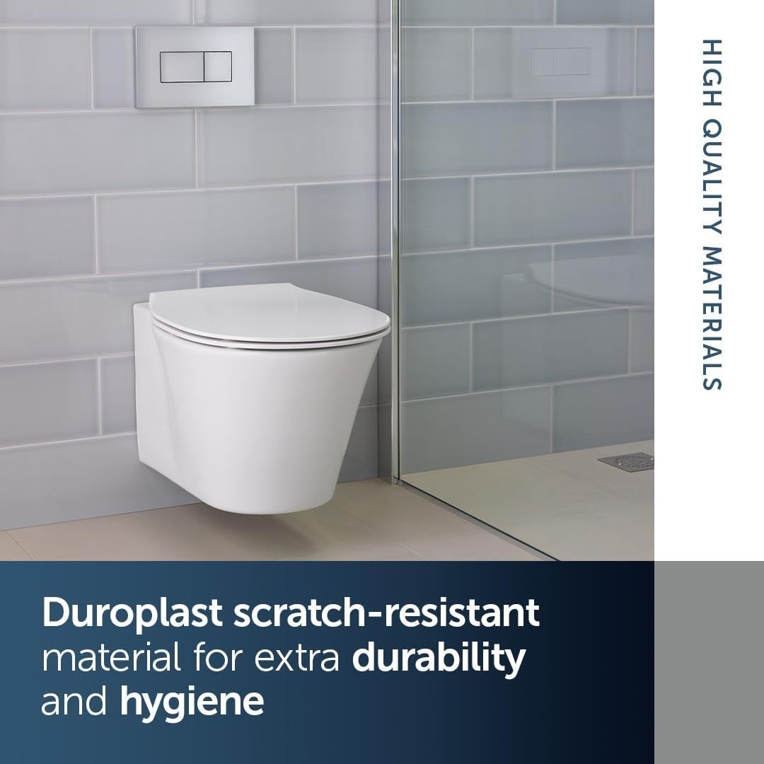 Connect Air Toilet Seat Round White Slim UV Resistant Durable Duroplast