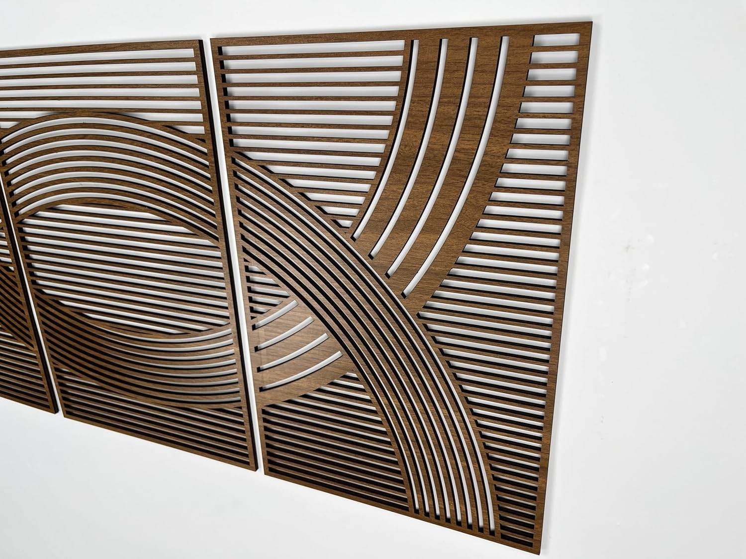 Large Boho Wood Wall Art Mid Century Modern Rustic Panel Decor