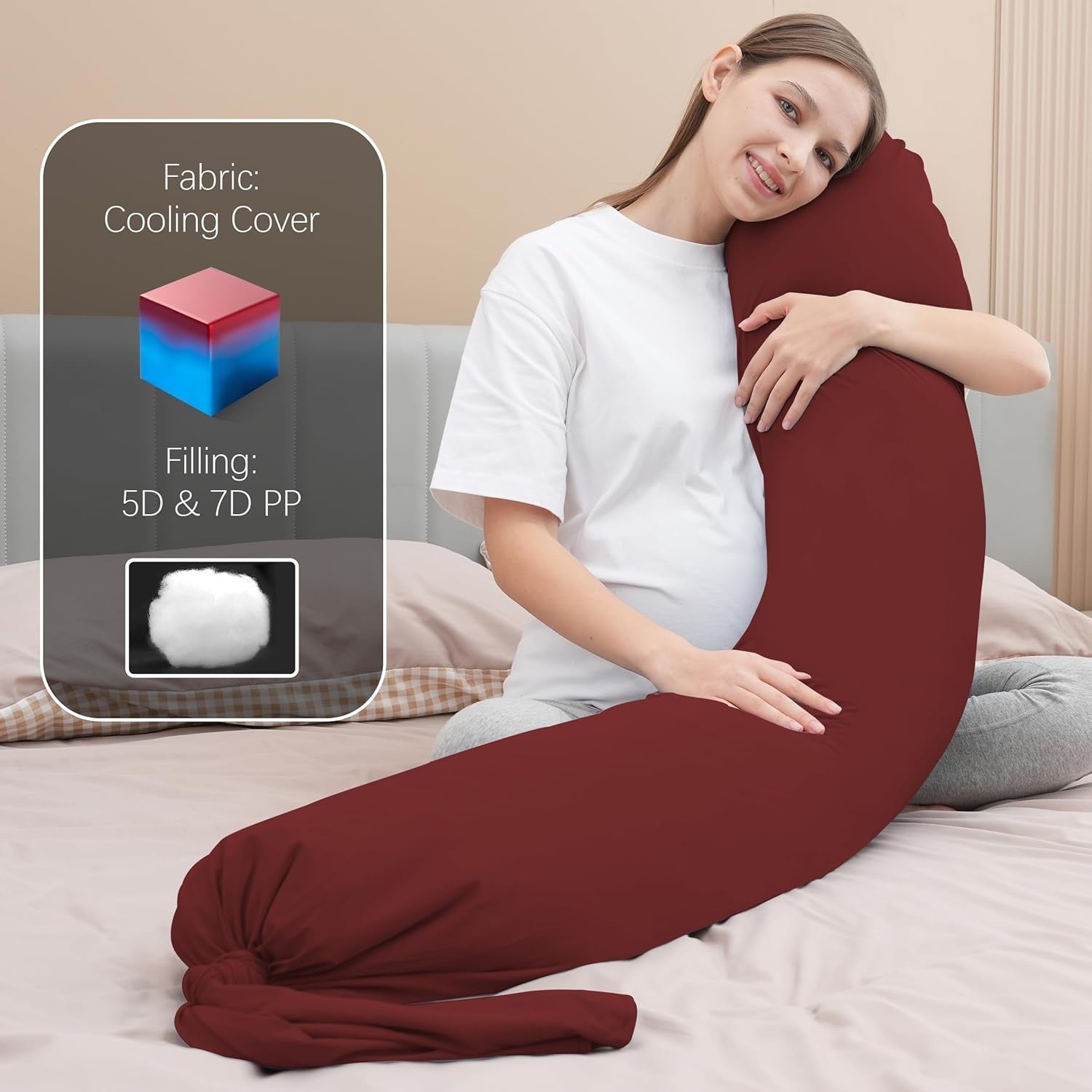 Pregnancy Pillow I Shaped 54” Full Body Maternity Support Side Sleeper