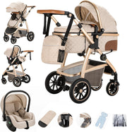 Lightweight Baby Pushchair 3 in 1 Travel Pram Newborn Toddler