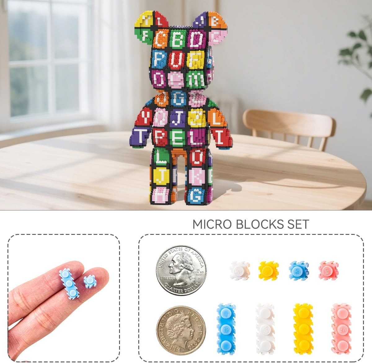 6800Pcs Letter Brick Bear Kit Collectible Display Toy Adult Kids Gift