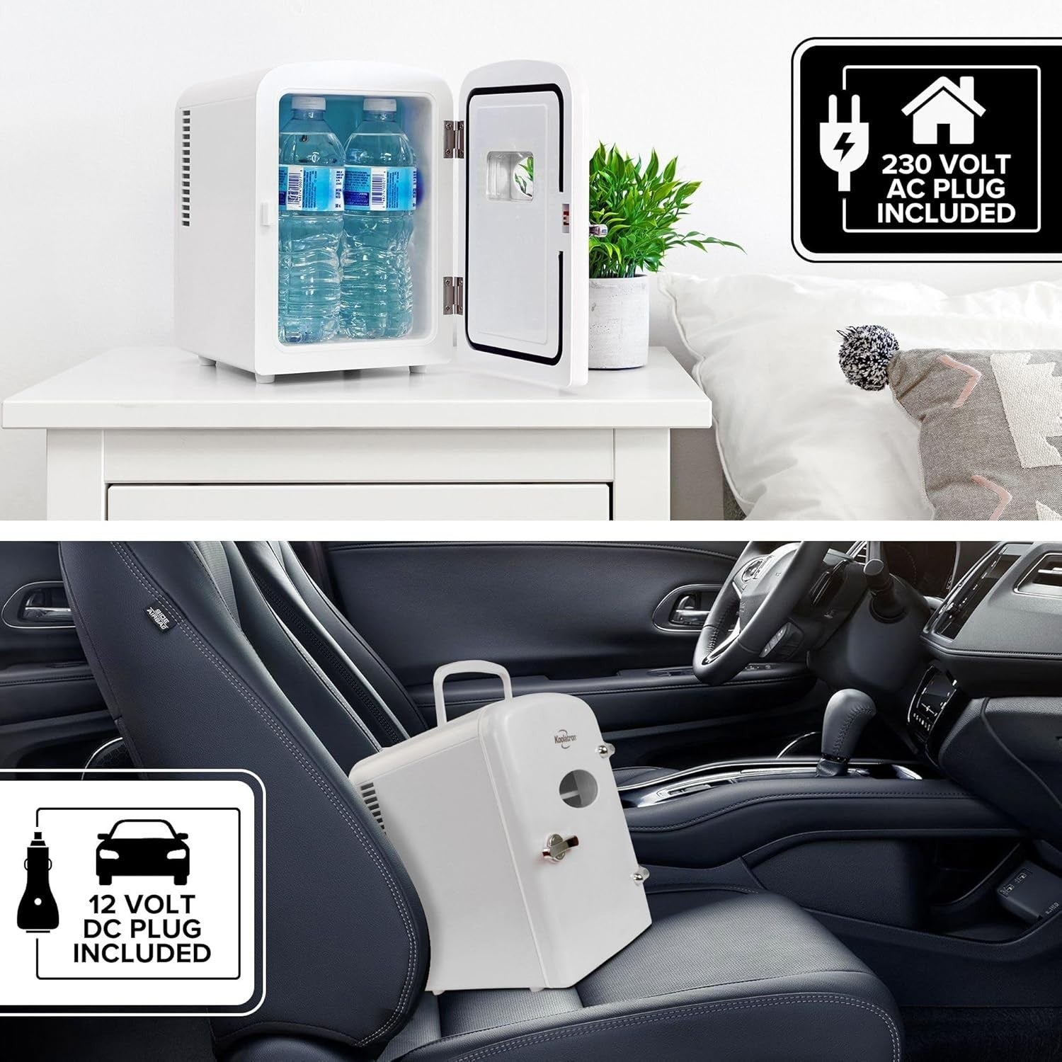 4L Mini Fridge Portable Retro Cooler Bedroom Office Dorm White