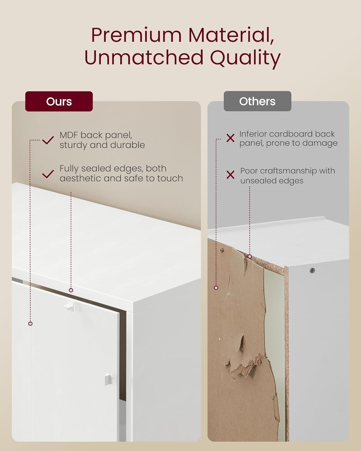 6-Tier Tall Bookshelf with Door & Adjustable Shelves, Space Saving Storage