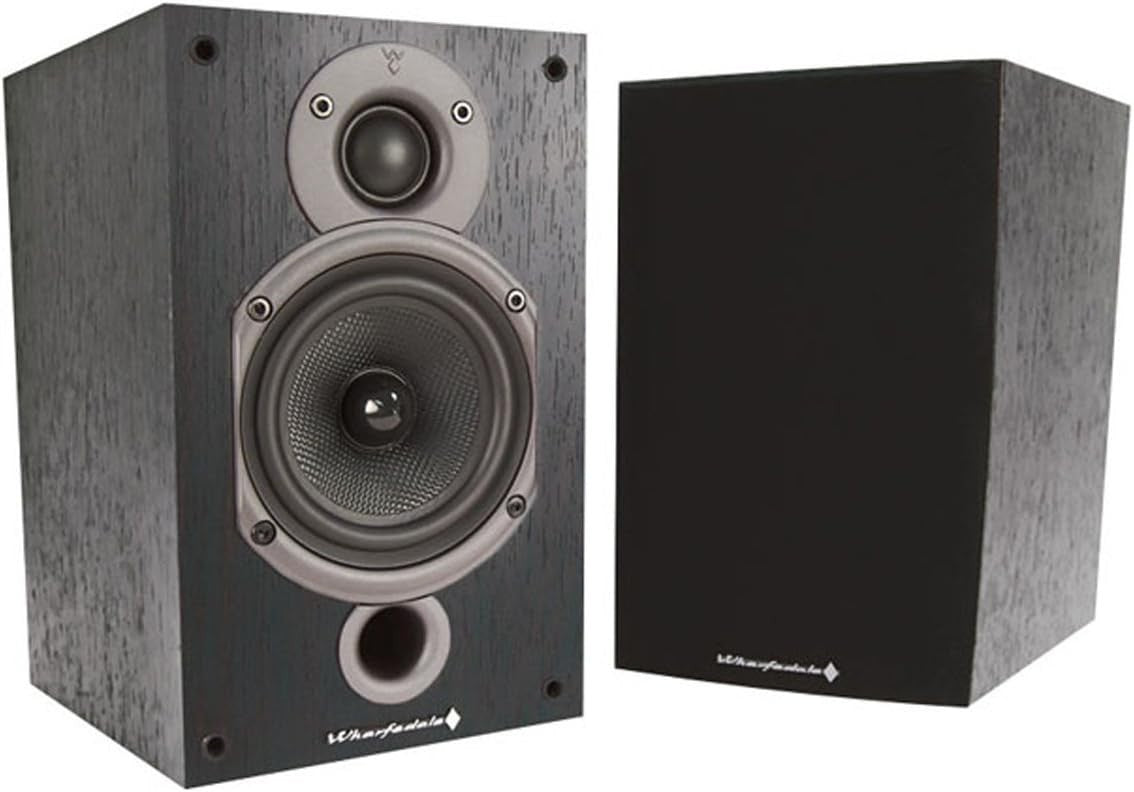 Bookshelf Speakers HiFi Stereo Compact Powerful Audio Pair Black Finish