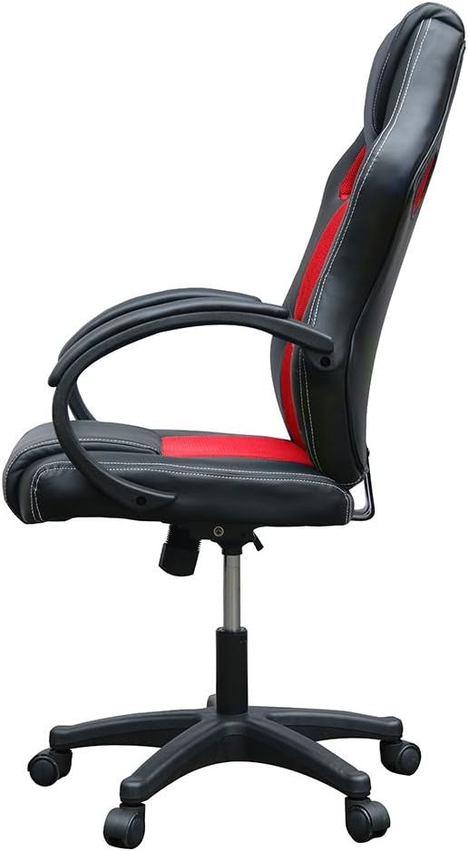 Racing Style Gaming Chair PU Leather Ergonomic Swivel Desk Red