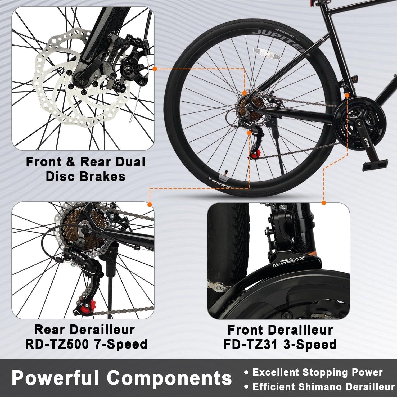 700C Road Bike Lightweight Aluminum Frame 21-Speed Dual Disc Brakes Cycle