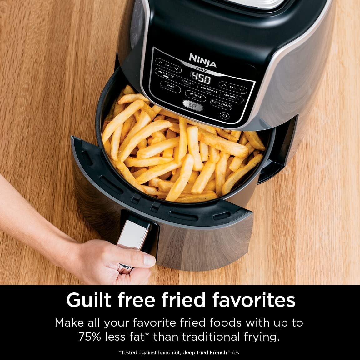 Max XL Air Fryer 5.5QT 6-in-1 Crisp Roast Bake Reheat Dehydrate Gloss Grey