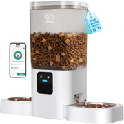 Automatic Cat Feeder 2 Cats WiFi App Control 7L Dual Bowl Slow Feed