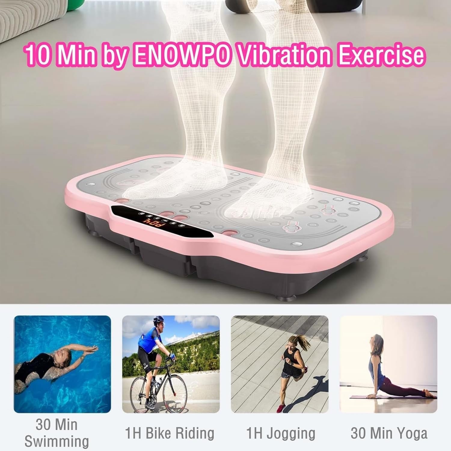 Pink Vibration Plate Exercise Machine Whole Body Workout Home Fitness