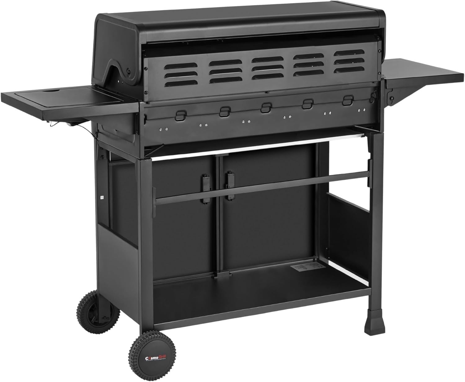 7 Burner Gas BBQ Grill with Side Burner, Thermometer & Warming Rack