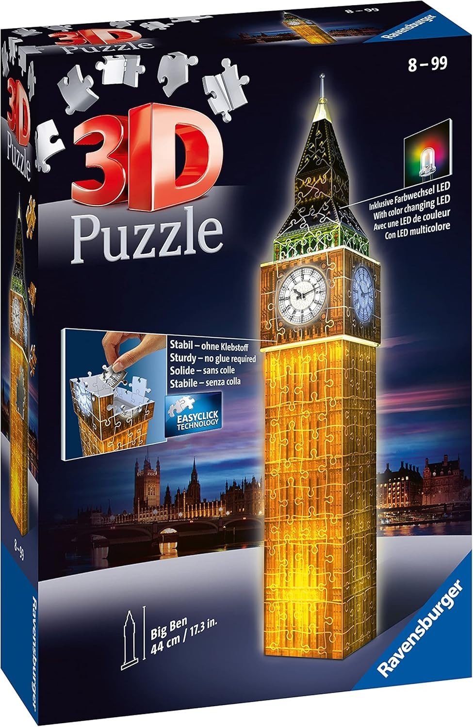 Big Ben 3D Puzzle LED Light Up 216 Piece Jigsaw Model Kids Adults