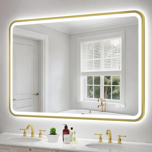 LED Bathroom Mirror 100x70cm Anti-Fog, Waterproof, Dimmable, Memory