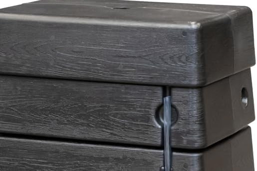 276L Black Wall-Mounted Rainwater Tank with Downpipe Connector