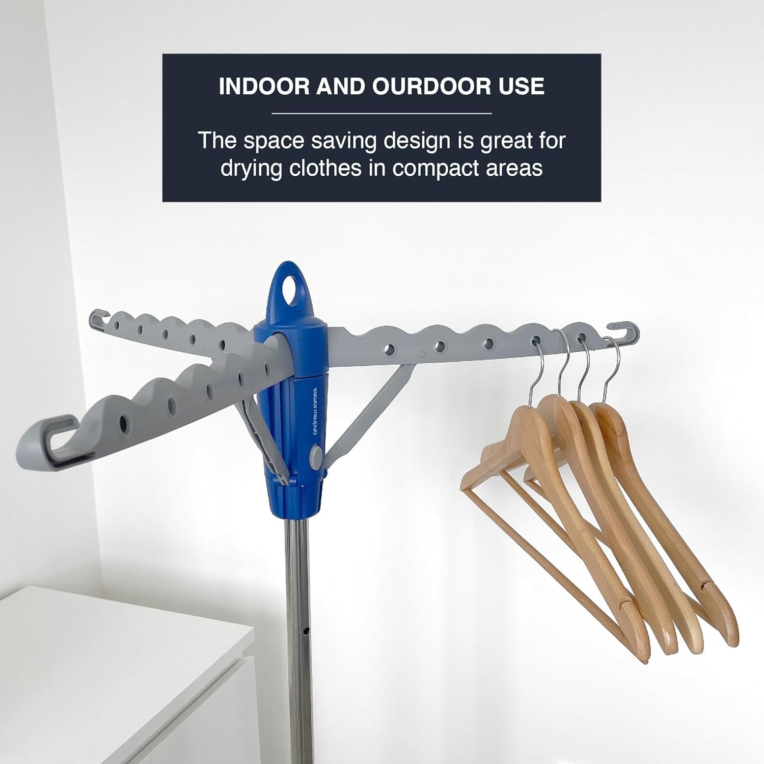 Collapsible Clothes Rail Airer Tripod Folding Drying Rack 166cm Heavy Duty