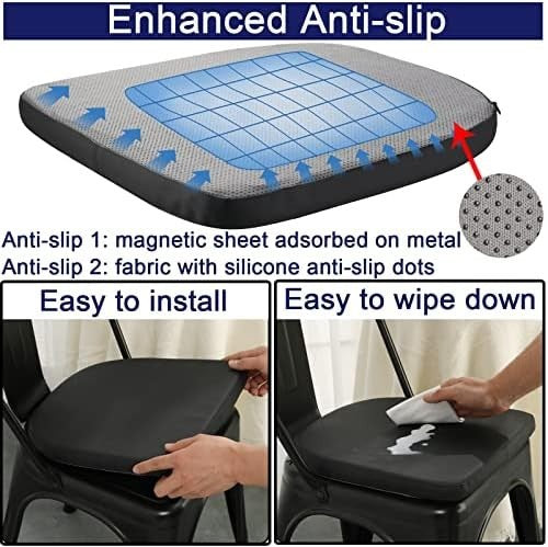 Set of 4 U-Shape Chair Cushions PU Leather Anti-Slip Waterproof Pads