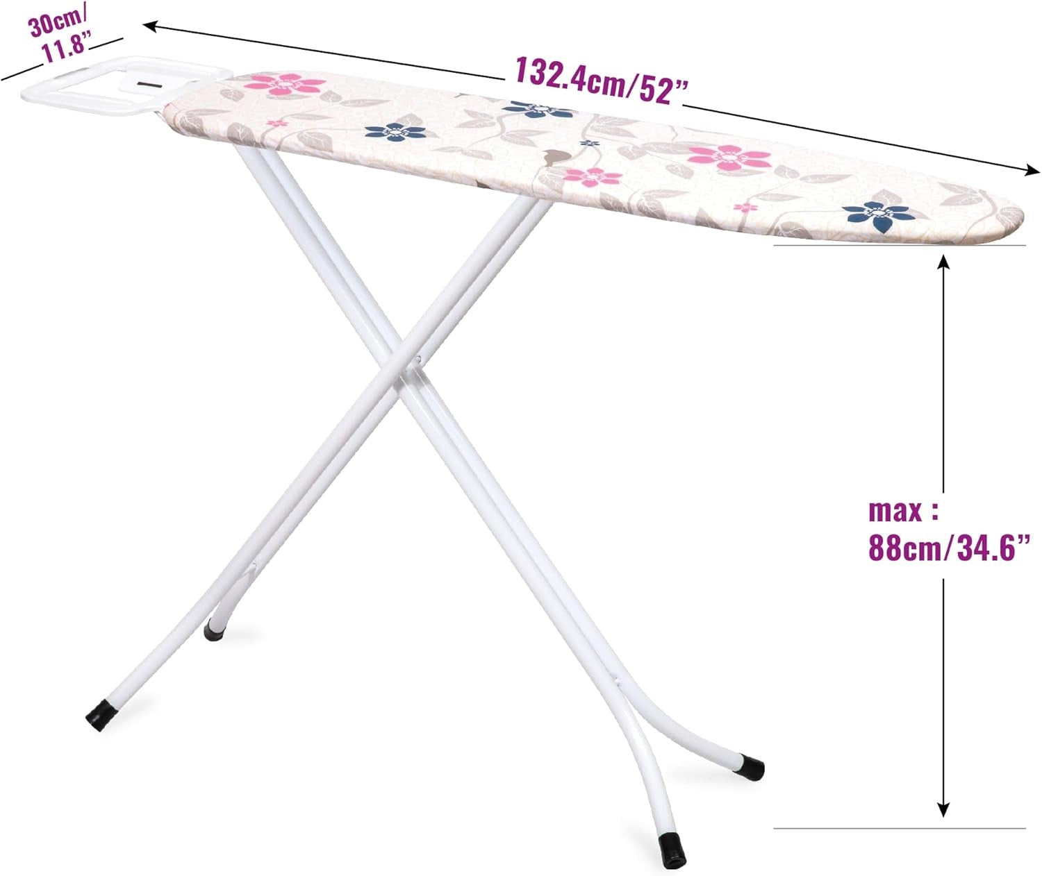 Lightweight Folding Ironing Board Adjustable Height Compact Space Saver