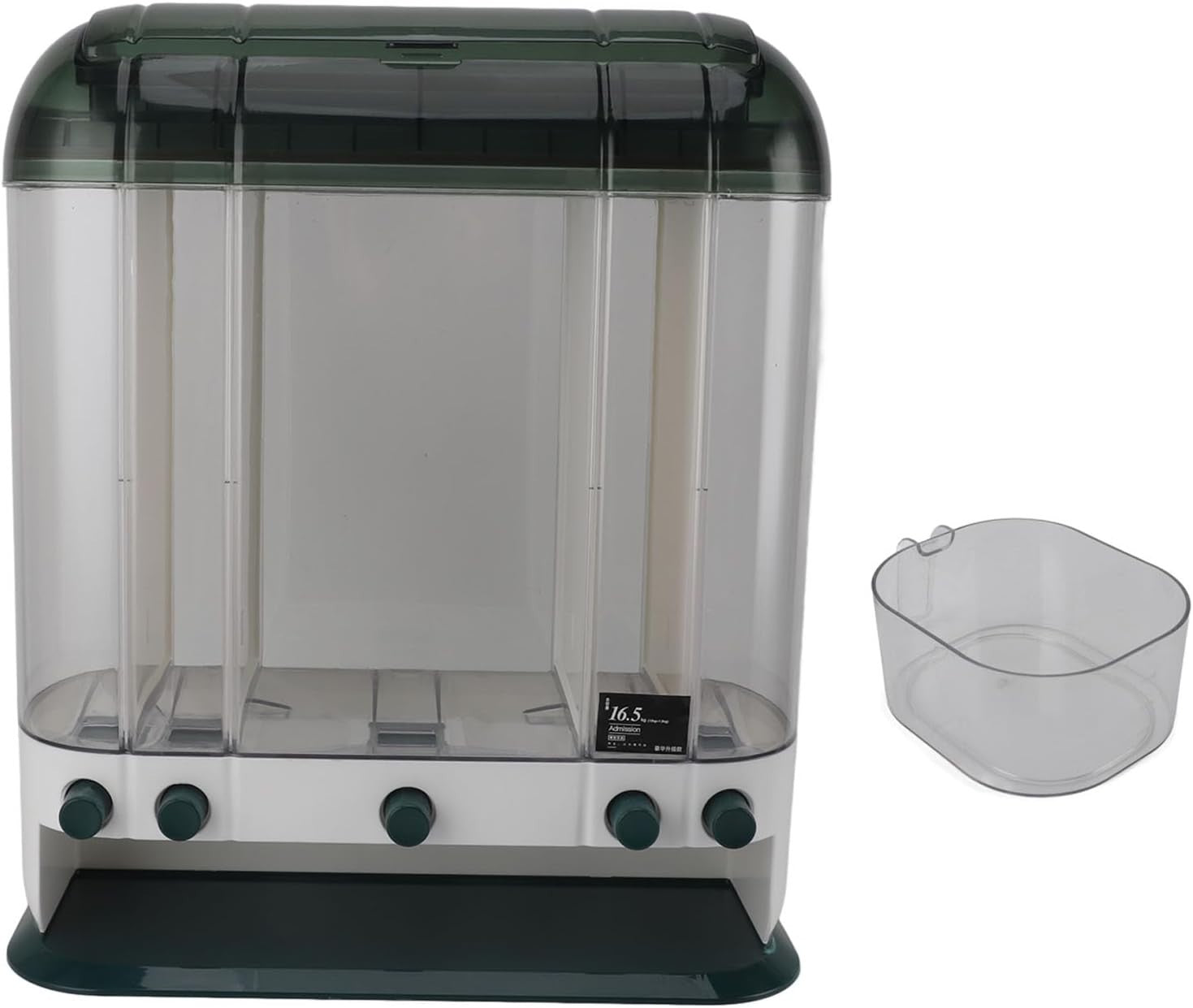 16.5KG Rice Dispenser Airtight Grain Storage Container with Dividers