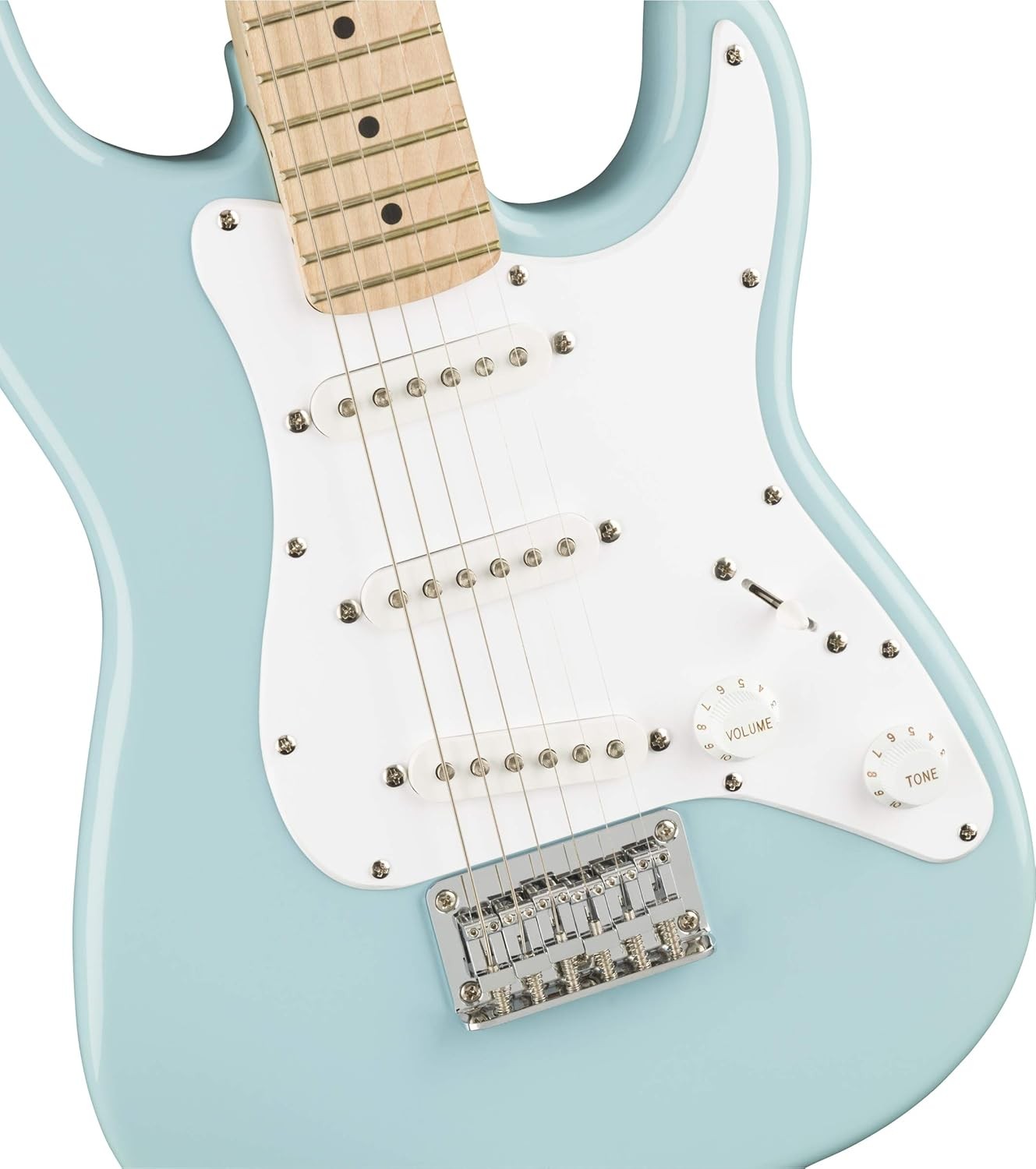 Mini Electric Guitar 3/4 Size Daphne Blue SSS Beginner Strat Style
