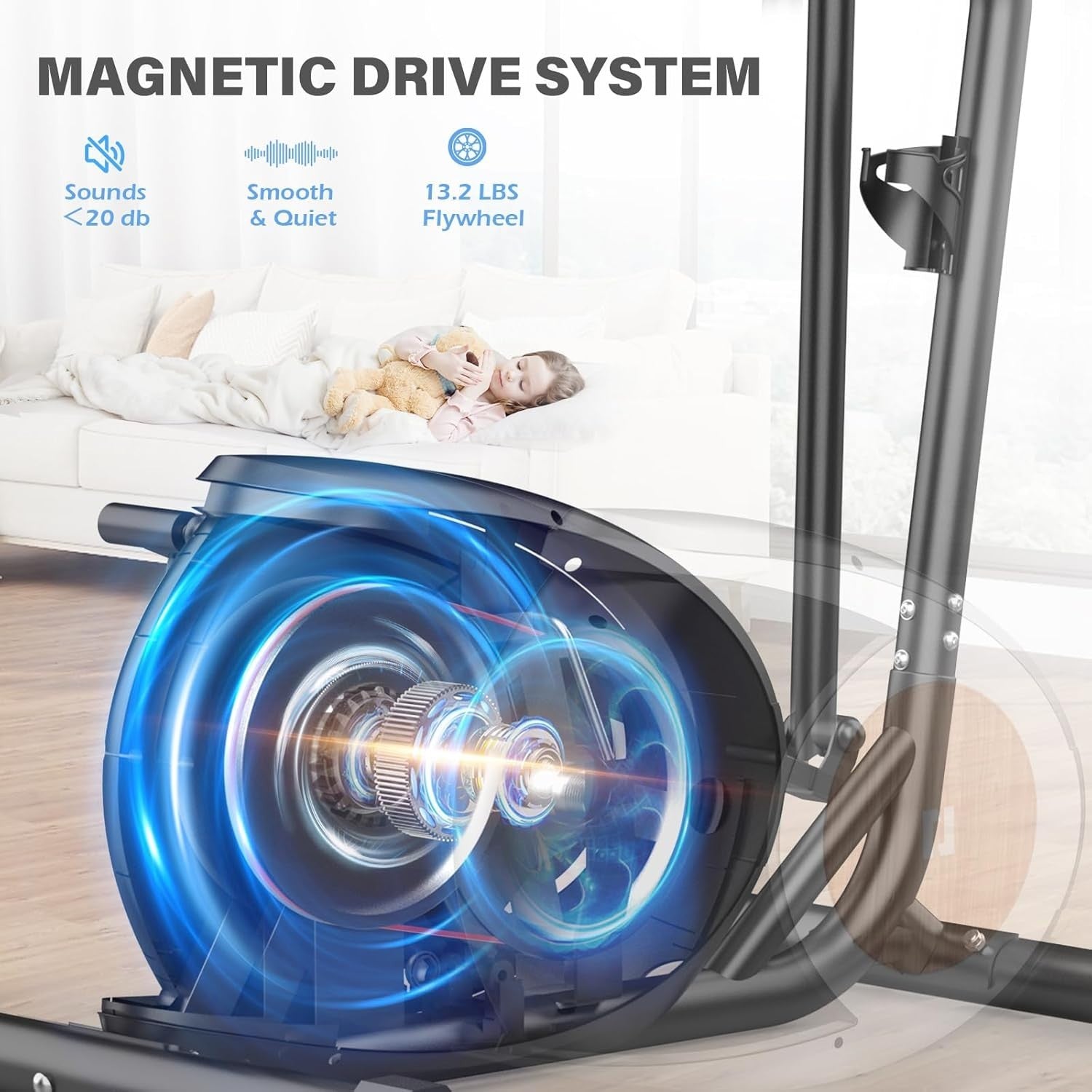 Ultra-Quiet Elliptical Cross Trainer 16-Level Magnetic Resistance Home Gym