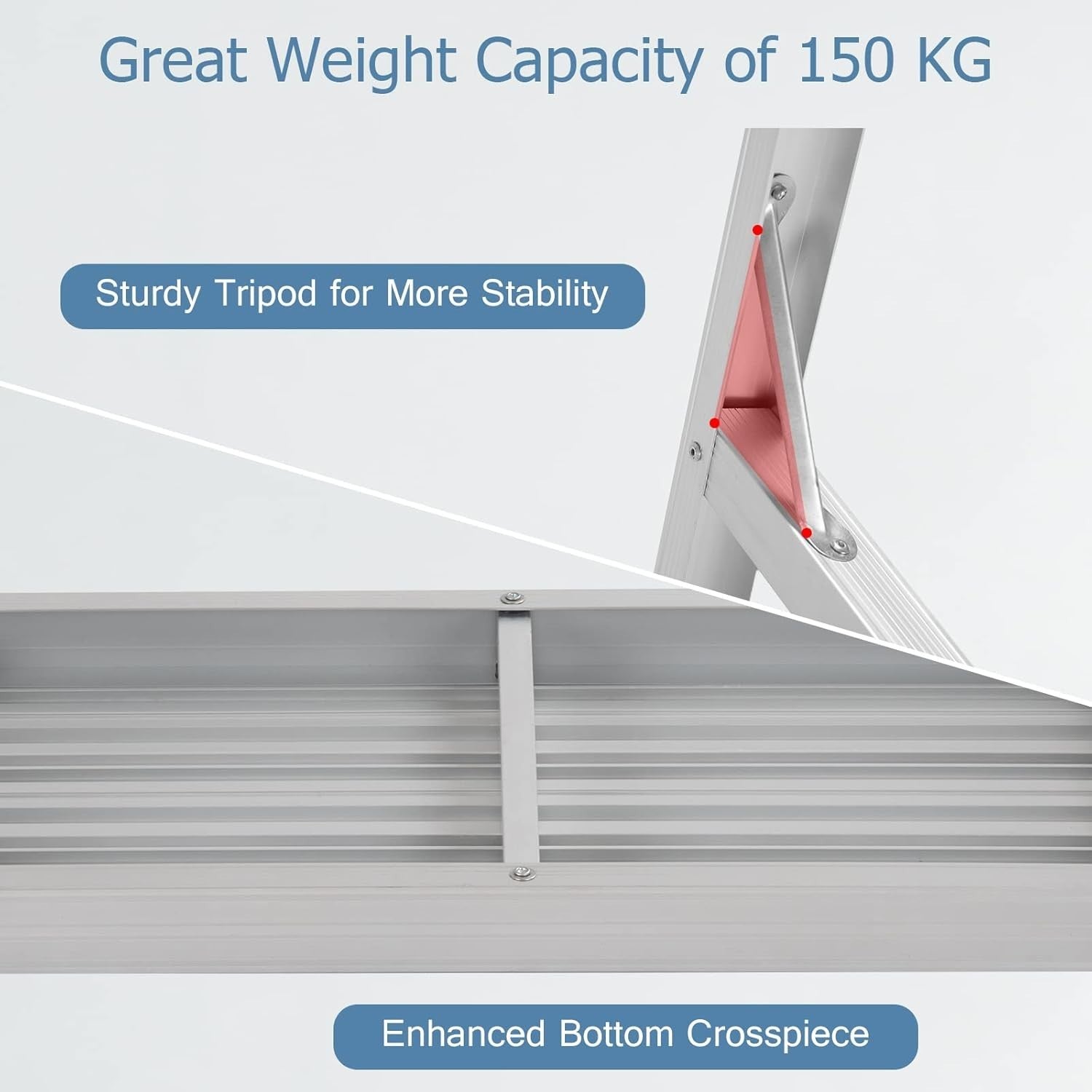 Aluminium Folding Hop Up Work Platform 150kg Anti-Slip Step Bench 107x40x50