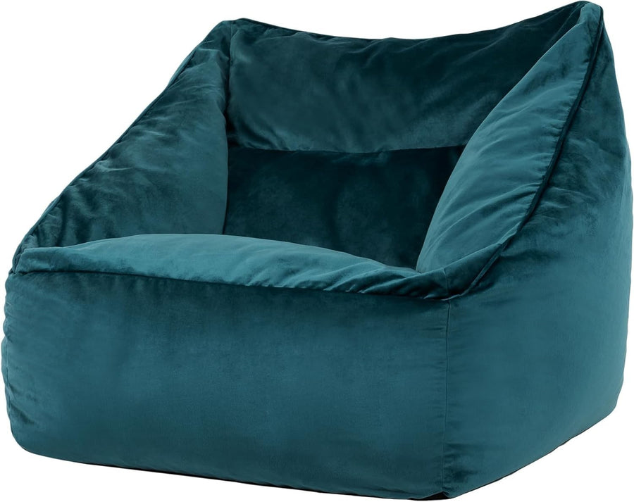 Teal Green Velvet Bean Bag Chair Adult Armchair Lounge Soft Seat Sofa