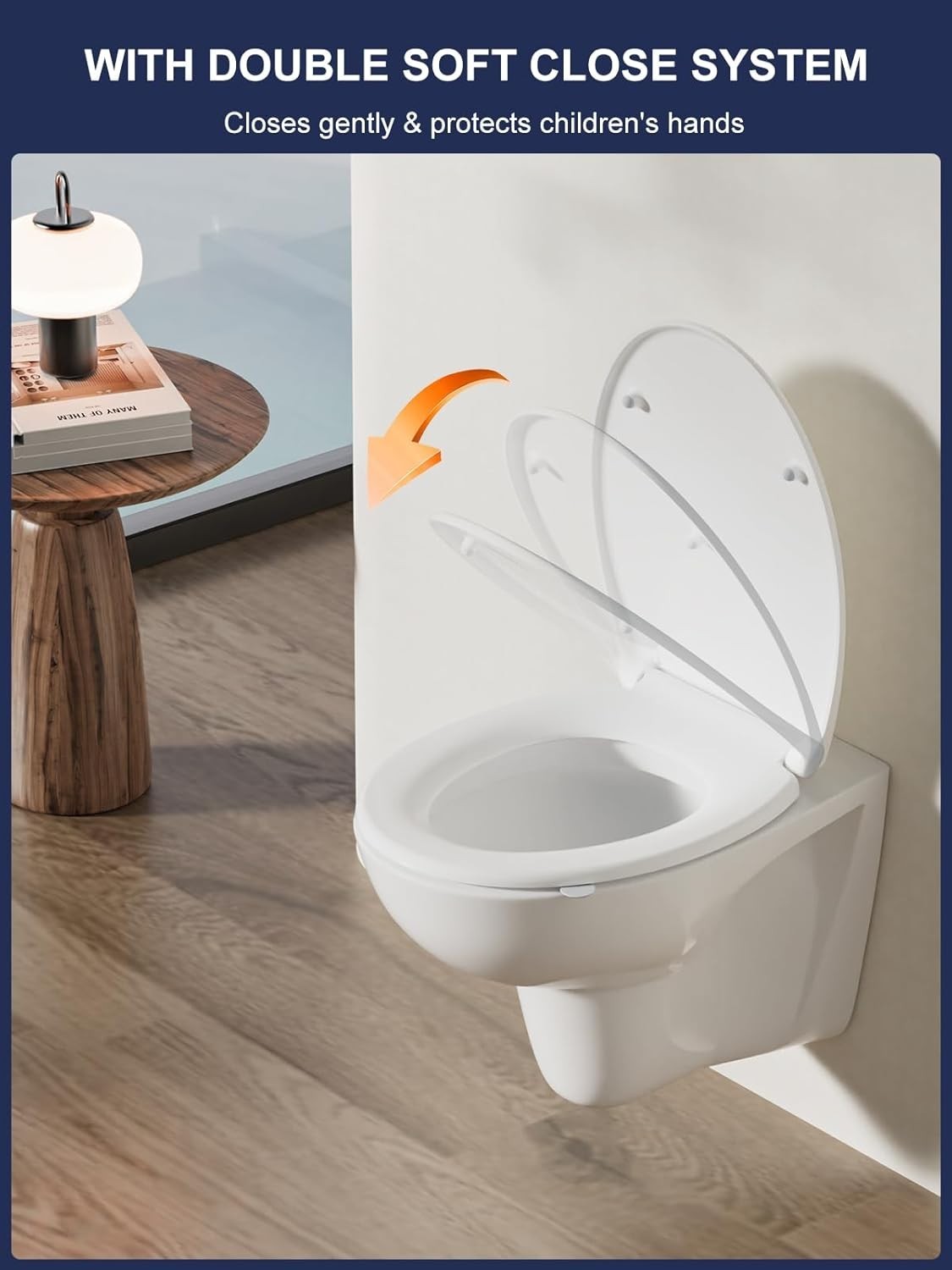 PRO Toilet Seat Soft Close O-Shape White Quick Release Adjustable Hinges 44.6x37