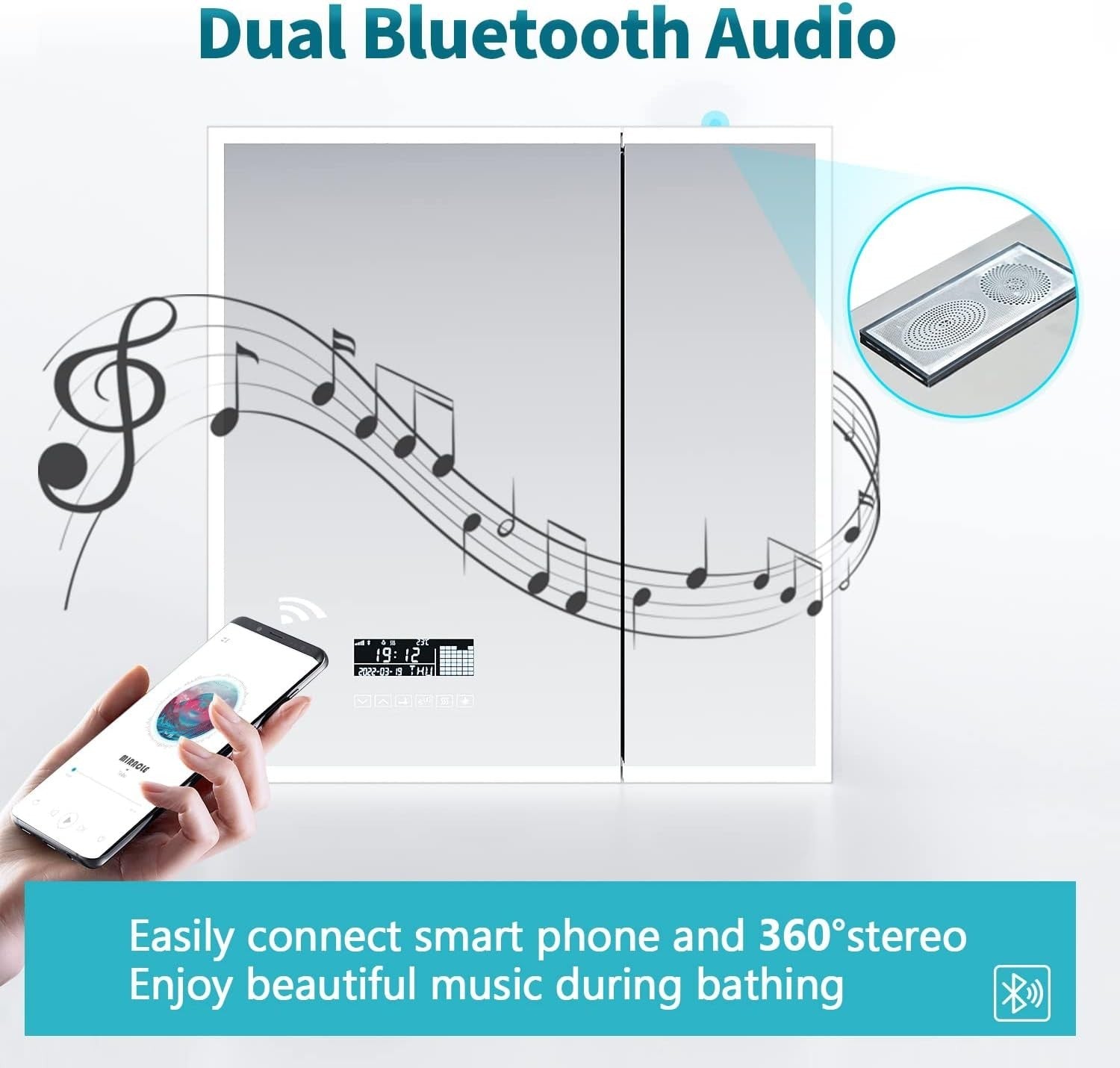 LED Bathroom Mirror Cabinet 600x630mm Bluetooth Demister Shaver Socket