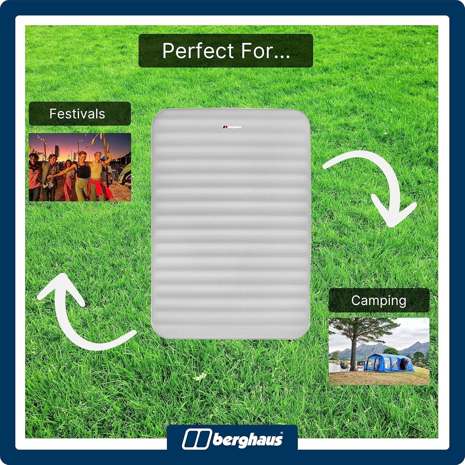 Double Self-Inflating Camping Mat – 201×132×10 cm Air Bed for 2 Adults