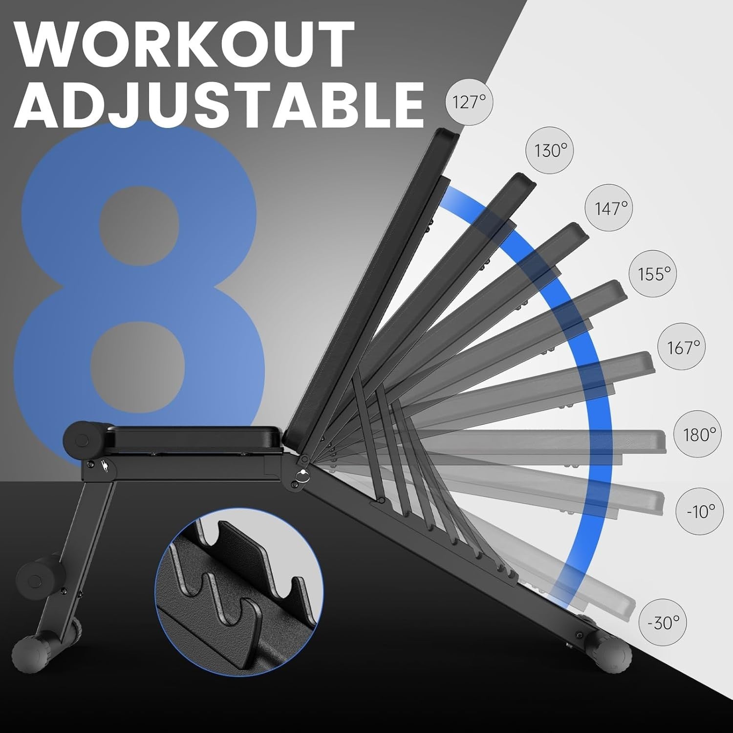PASYOU Adjustable Weight Bench Full Body Workout Multi-Purpose Foldable Incline