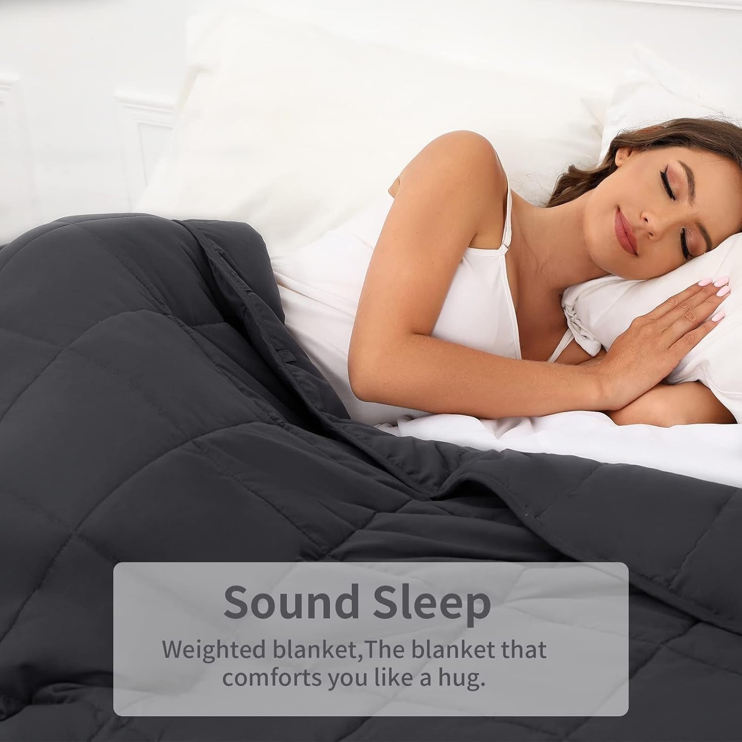 15lb Weighted Blanket Queen 60x80 Dark Grey Cozy Sleep Comfort