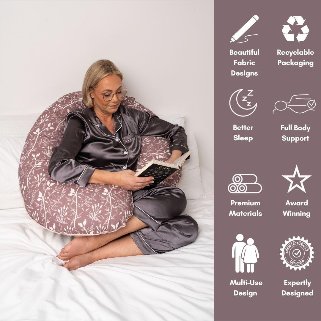 Cooling C-Shaped Body Pillow Pregnancy Back Pain Relief Side Sleeper