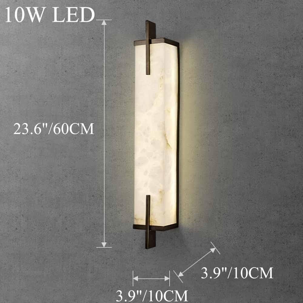 2x Marble Wall Sconce Lights LED Alabaster Brass Luxury Indoor Lamps