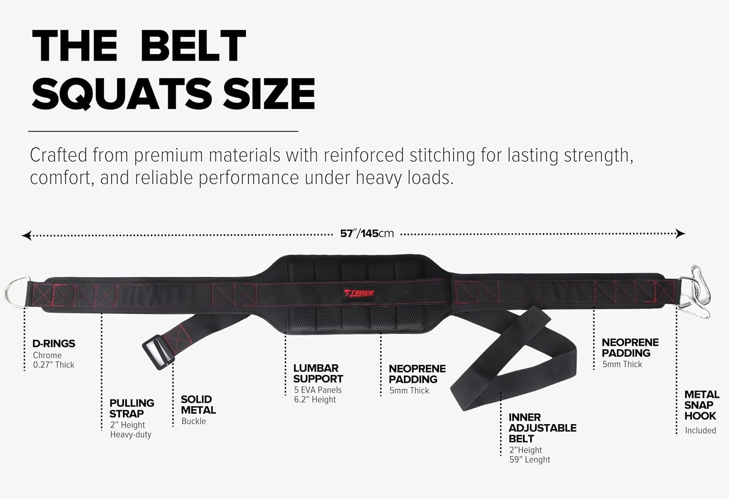 Belt Squat Weight Lifting Belt Heavy Duty Hip Thigh Support