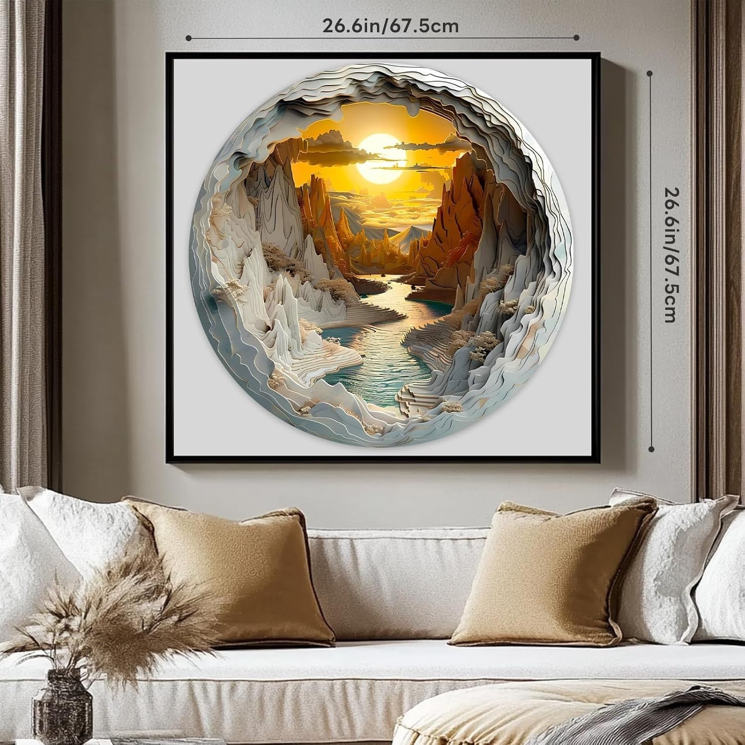 1000 Piece Round Jigsaw Puzzle Adults Cave Canyon Nature Wall Art Gift