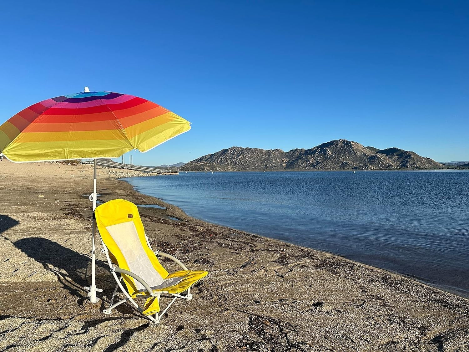 Beach Chair with UPF 50 Umbrella, Cooler Bag, Cup Holder, Folding Seat