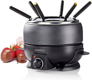 Electric Fondue Set 2.3L Cheese Chocolate Pot 6 Forks Black