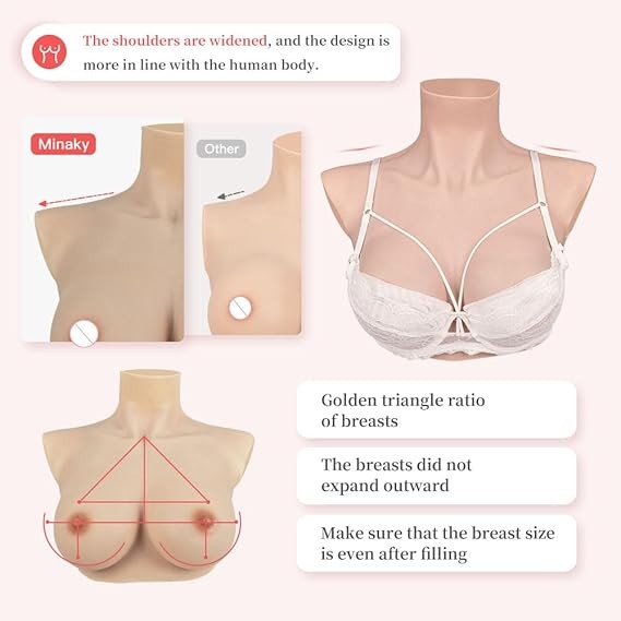 Silicone Breastplate Realistic Fake Breasts C–G Cup Crossdresser Cosplay