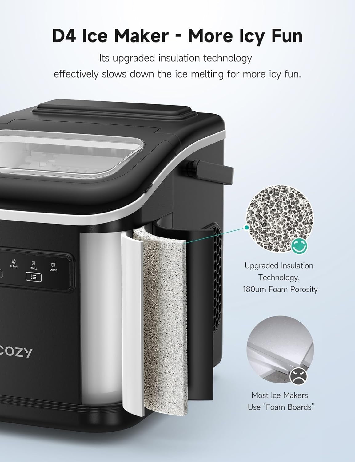 Portable Countertop Ice Maker 12kg Daily Fast Ice 6-Min Self Cleaning Handle